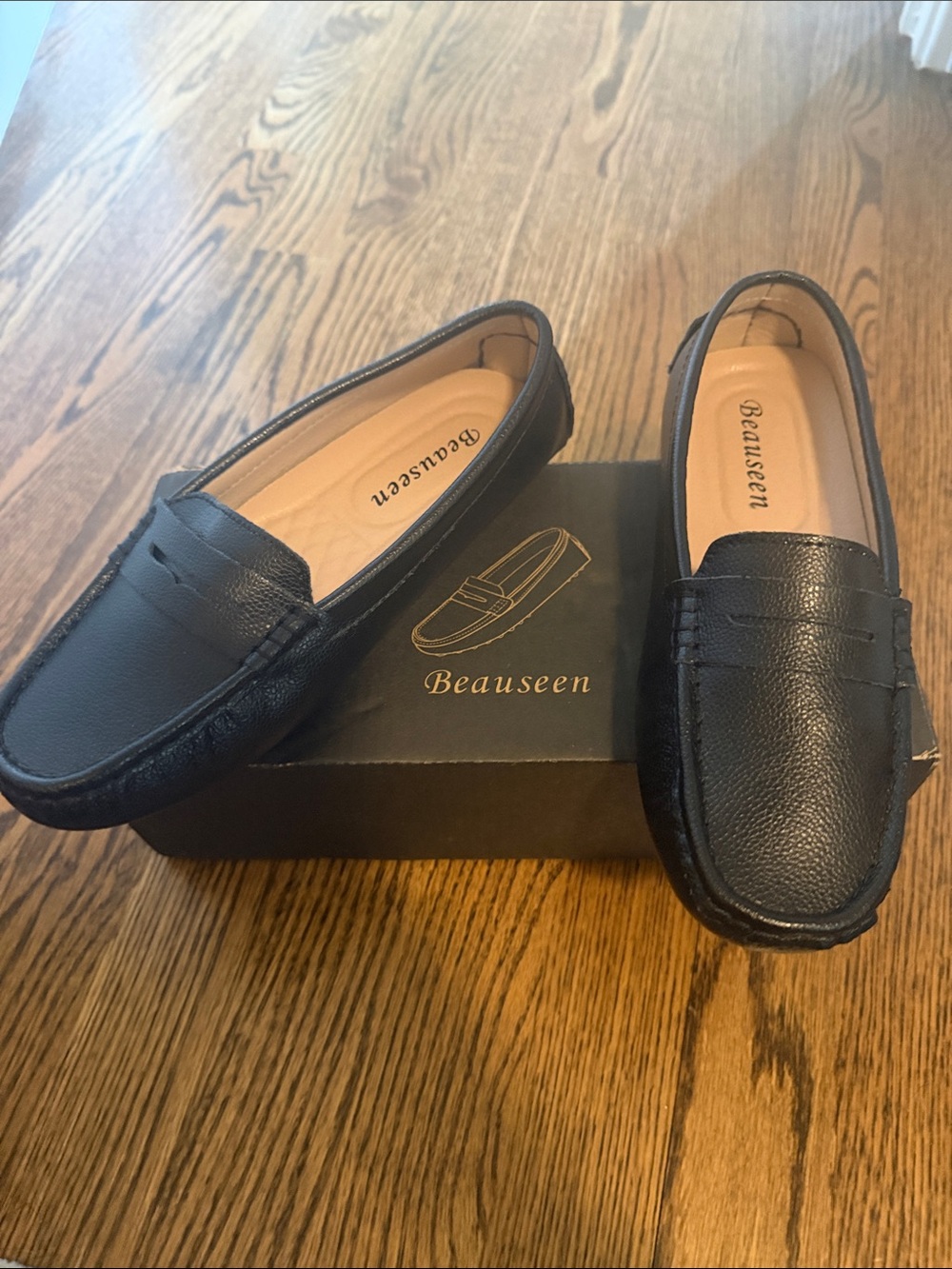 Women's Black Leather Penny Loafers